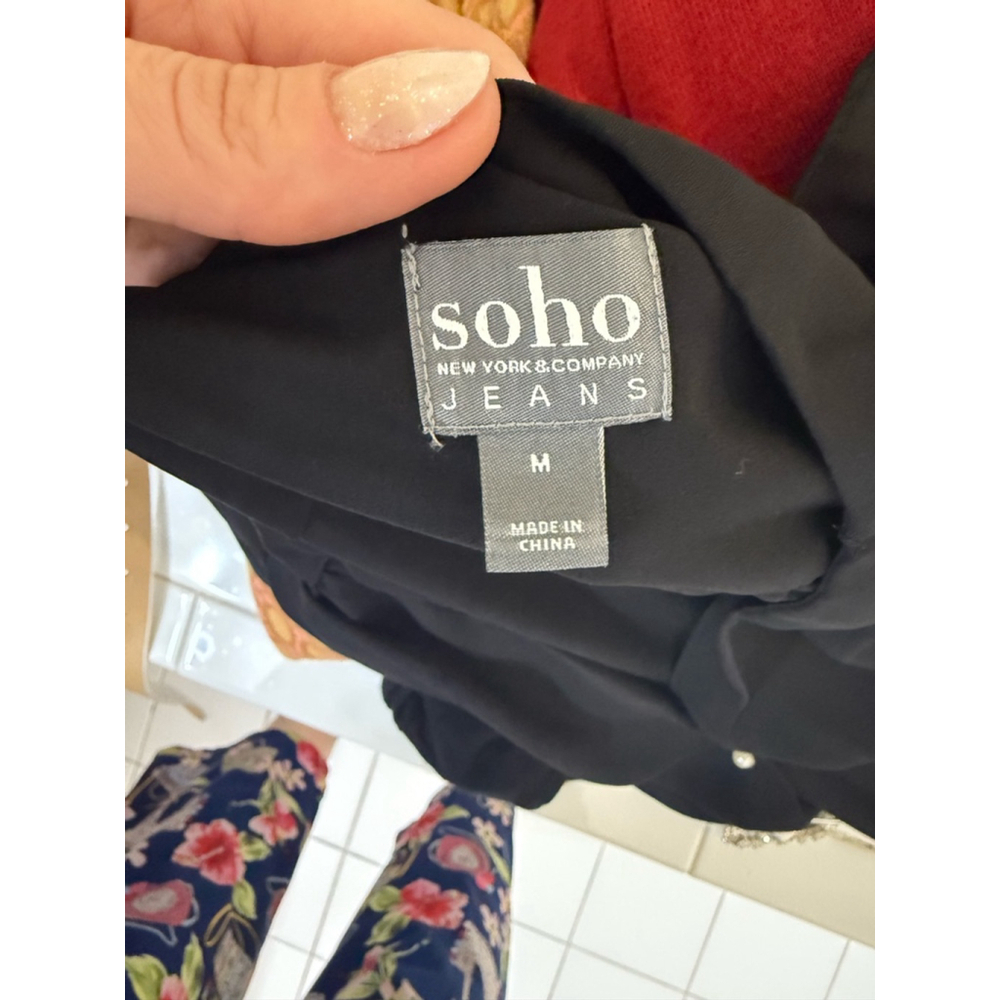 Women's Soho Jeans Black Blouse Size M - Picture 3 of 4